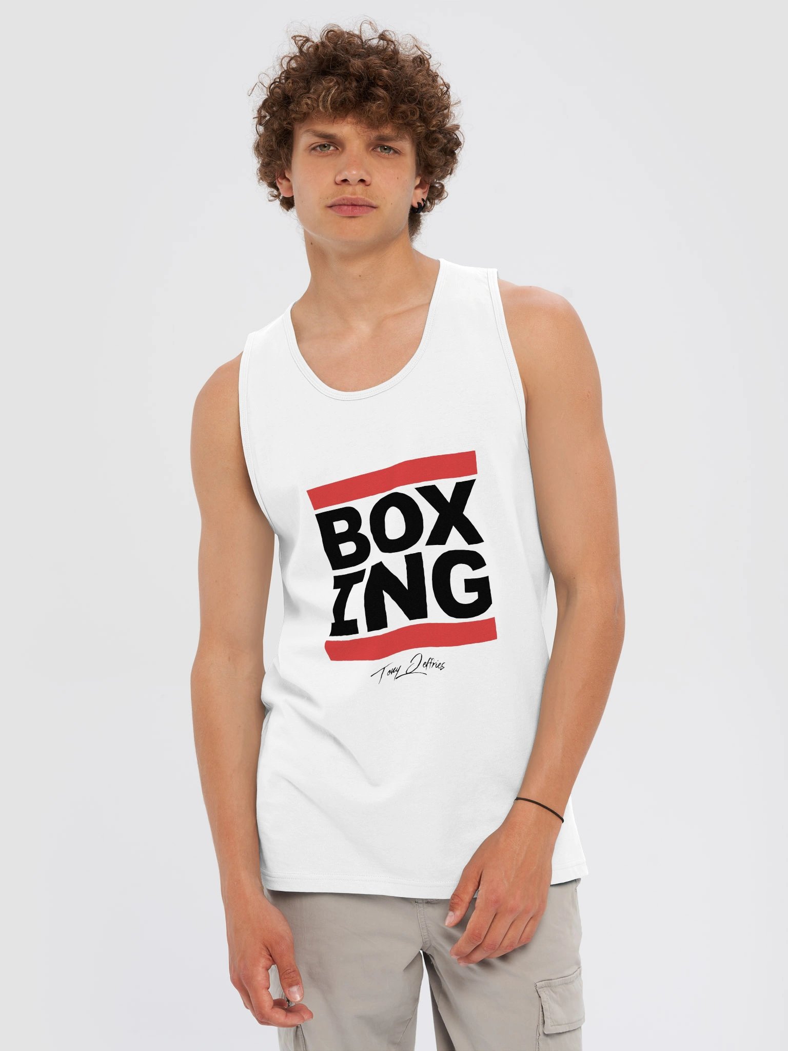 BOXING Logo Tank Top – White product image (3)
