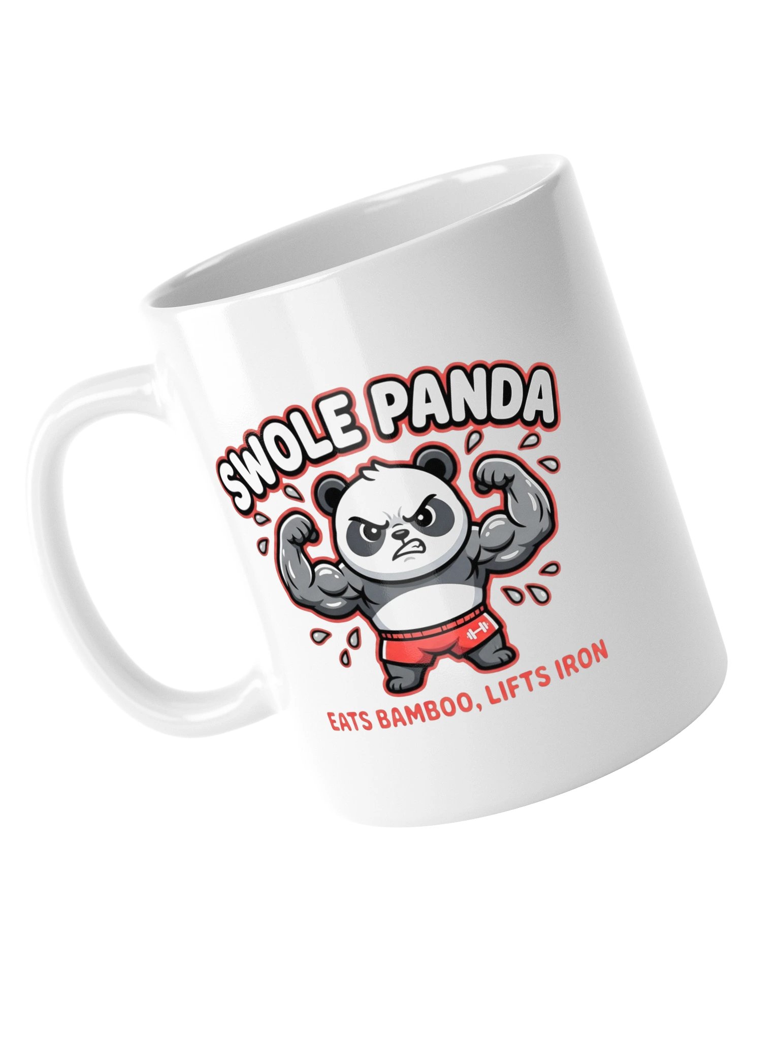 Swole Panda Gym Mug | Funny Fitness Coffee Cup | Weightlifting Motivation Gift for Gym Lovers | 11oz Ceramic product image (5)