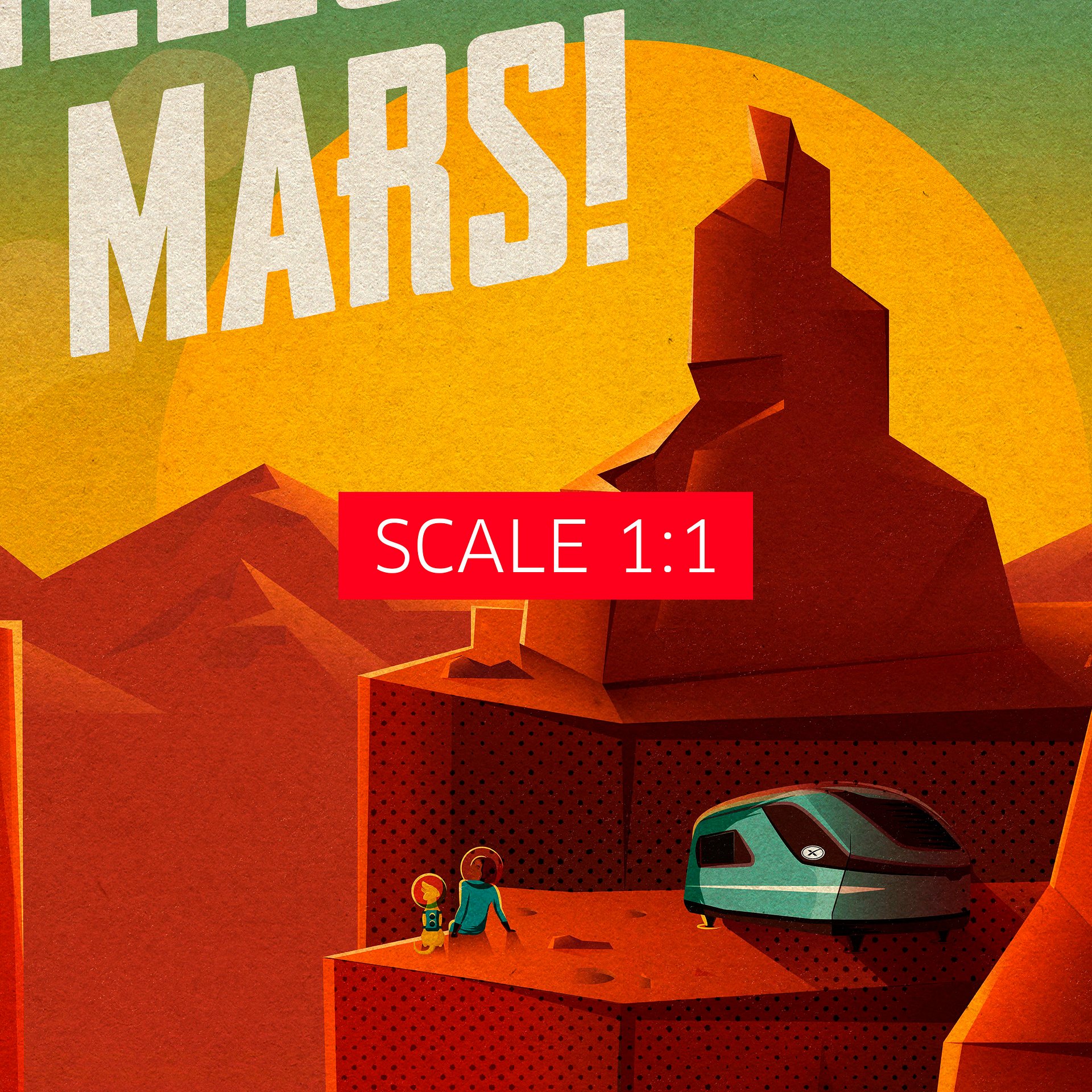 Hello Mars! Valles Marineris — Vintage space poster product image (4)