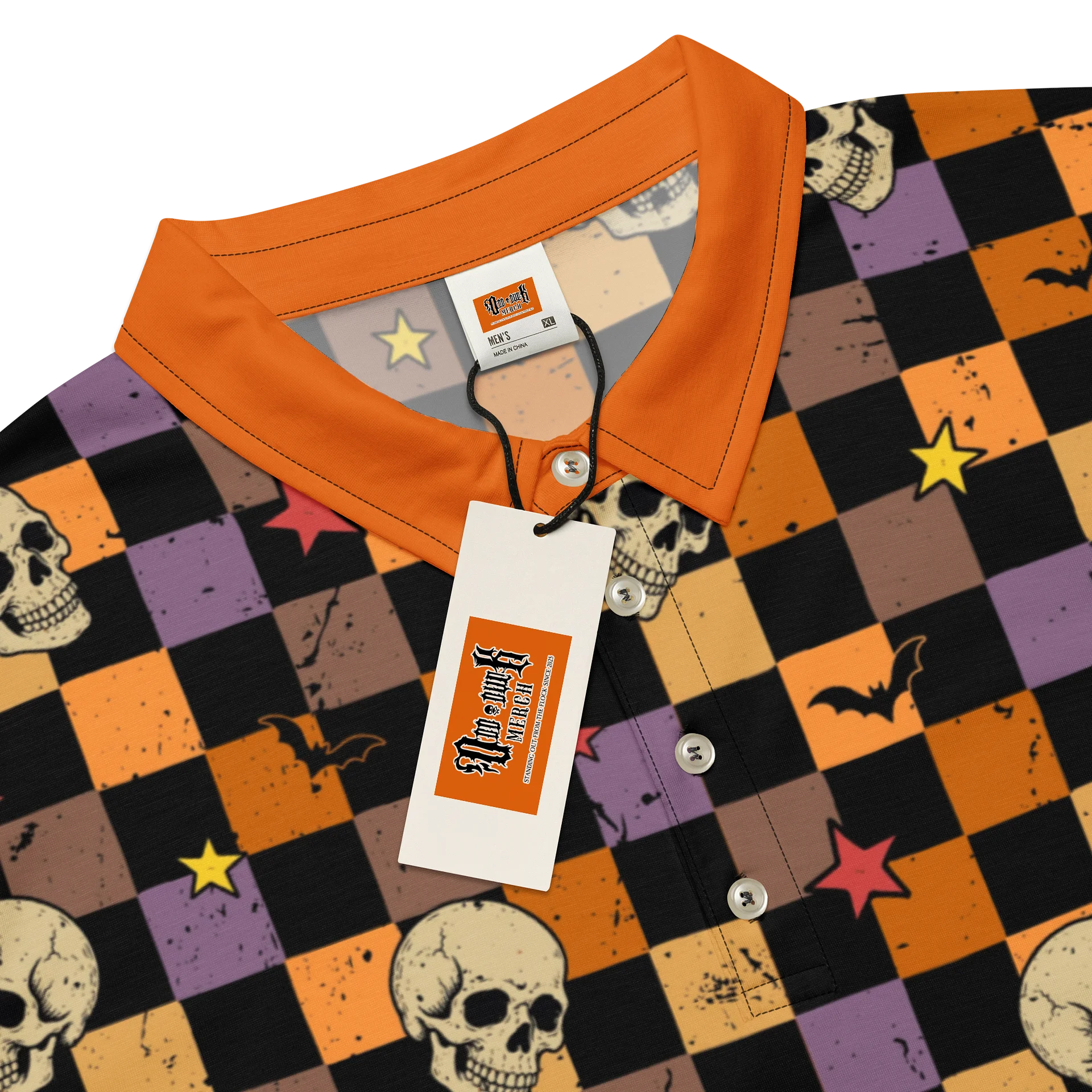 Checkered Skulls Polo Shirt product image (4)