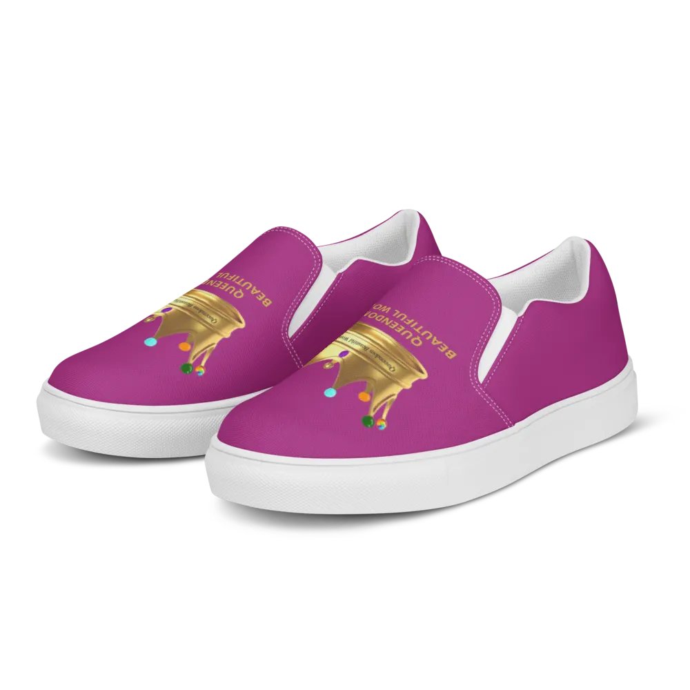 Queendom Beautiful Women Crown Canvas Shoes /Fuchsia (TM) product image (2)