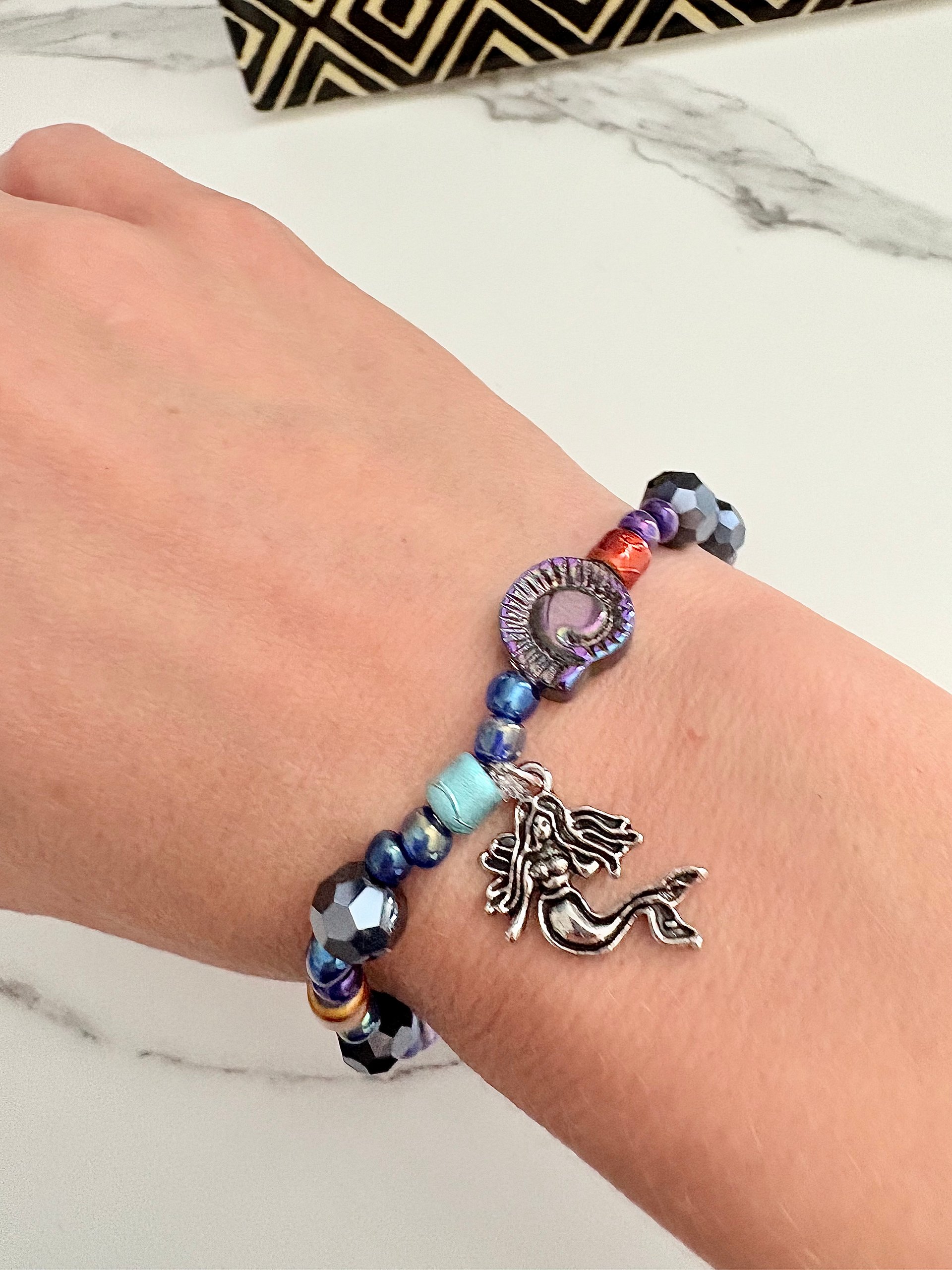 MFD-00183 | Handmade 7.5" Mermaid Charm Bracelet | Coastal Charm Jewelry by Monique Faella Designs™ product image (3)