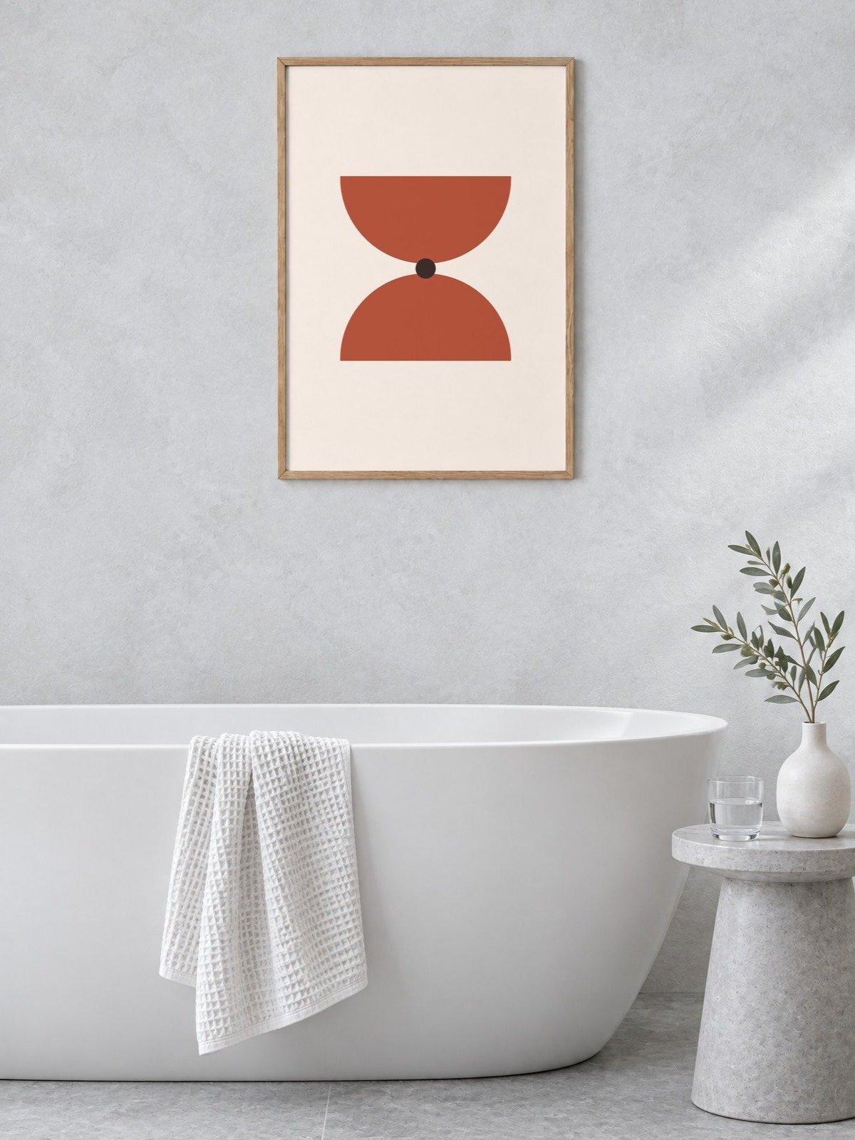 Mid Century Hourglass Print | Abstract Bathroom Wall Art product image (2)