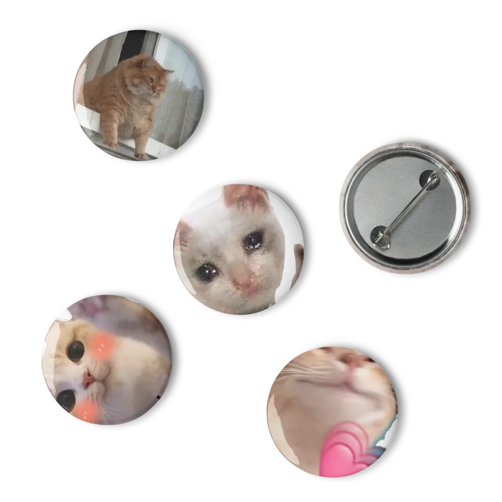 Set of Pin Buttons: Meme Cats 22 product image (6)
