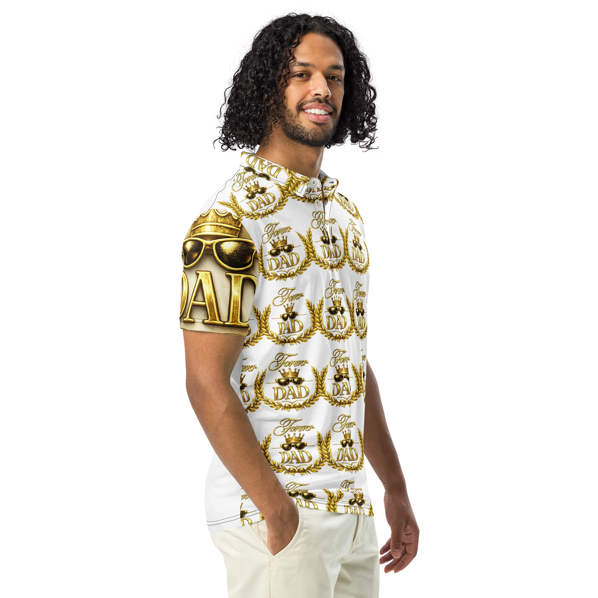 Gold DAD Crown Pattern Polo product image (1)