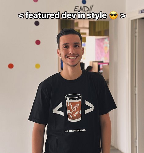 We didn’t know smiles are a side effect of wearing our gear! 😄💻 @notnolyel__ rocking the ‘Code & Tea’ T-shirt in full DevsInS...