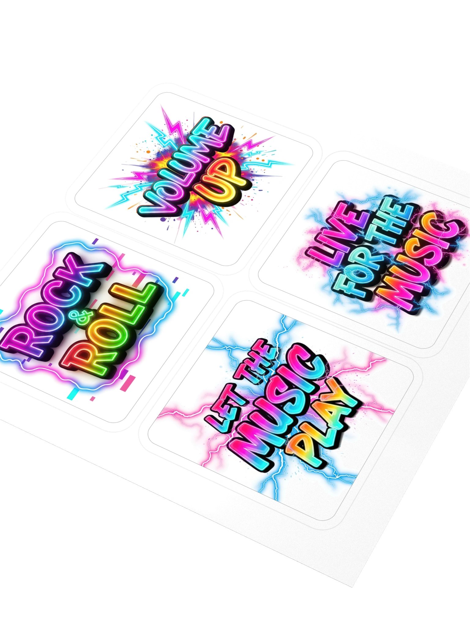 Neon Rock & Roll Quote Sticker Set product image (3)