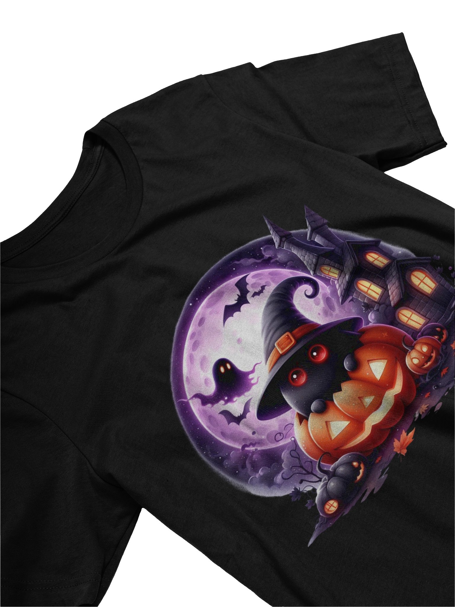 Cute Ghost Mansion Scene T-Shirt product image (3)