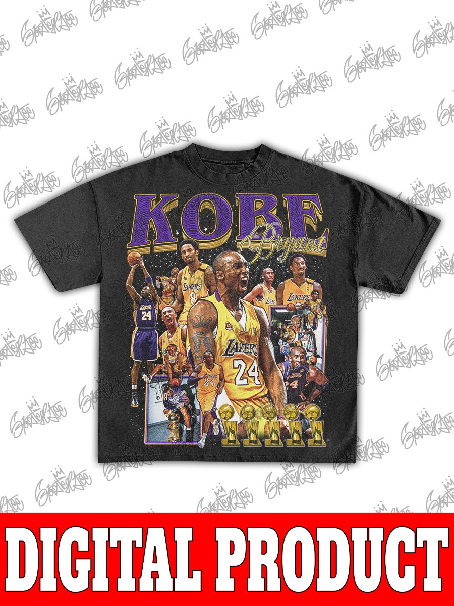 Kobe Bryant Portrait Vintage 90s Bootleg Graphic Design product image (1)