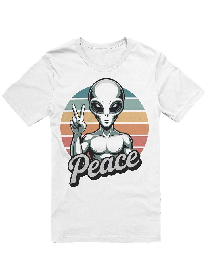 Trendy T-Shirt with a Cute Alien and Peace Gesture product image (1)