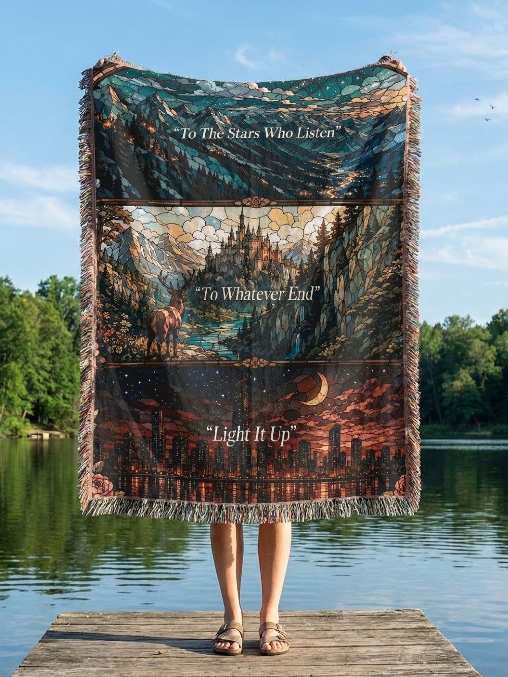 Throne of Glass Blanket To Whatever End Woven Tapestry Book Lover Gift Romantasy Bookish Reading Nook Home Decor product image (1)