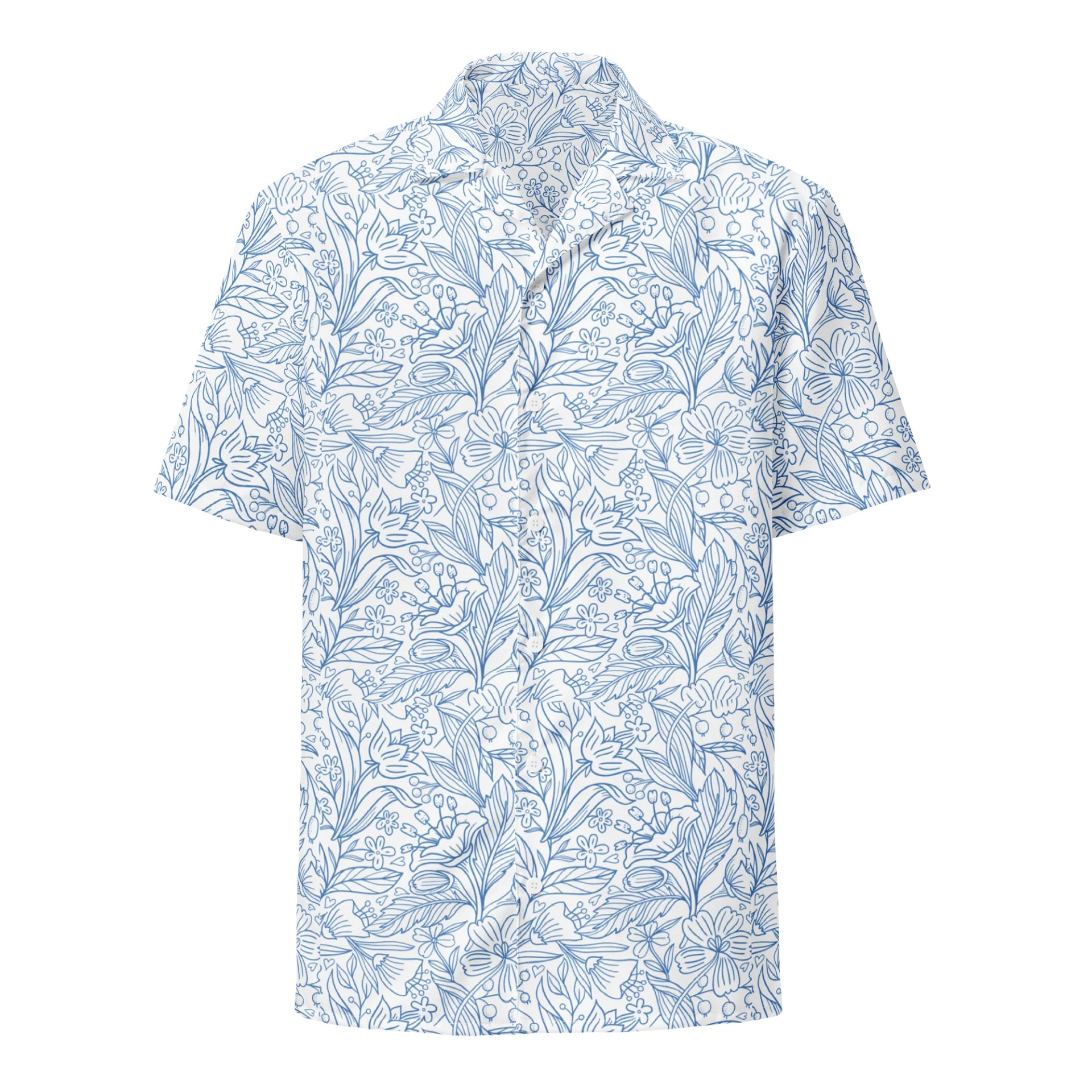 Embrace Tropical Vibes with the Blue Botanical Bliss Shirt product image (1)