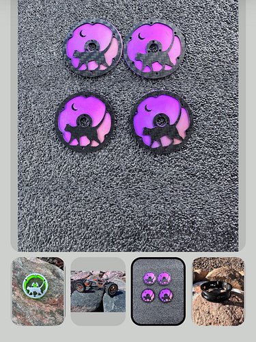 Limited 1 of 1 set of 1mm titanium moon faces with carbon meow overlays. I’ll be donating $30 for this set to the Colorado Fe...