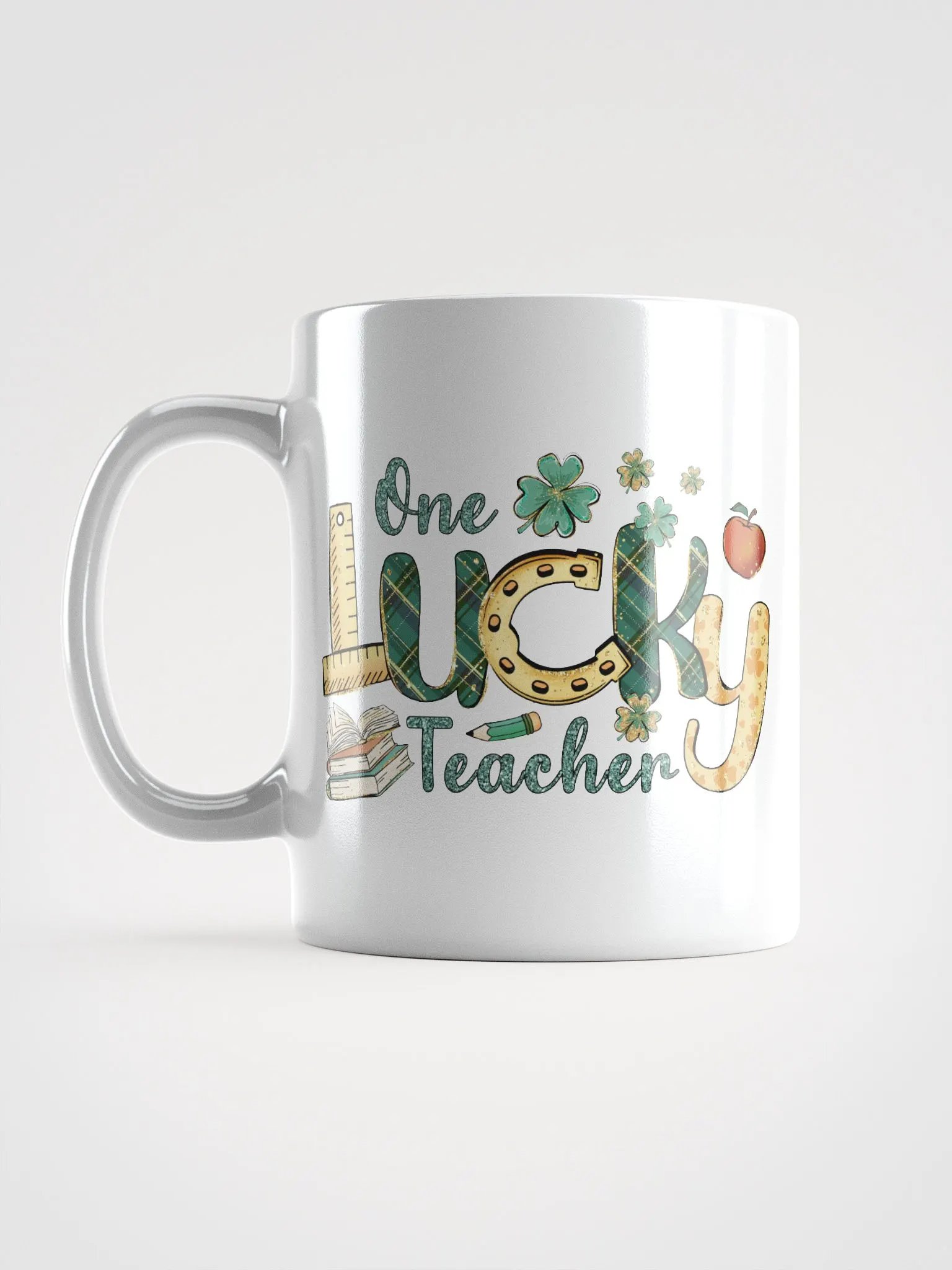 Lucky Teacher White Glossy Mug product image (3)