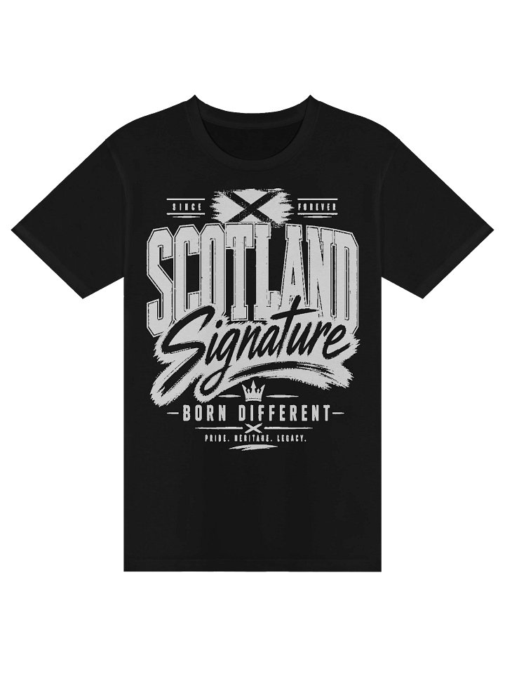Scotland Signature T Shirt, "Born Different" Scottish Streetwear - Graphic Black Unisex Tee product image (1)