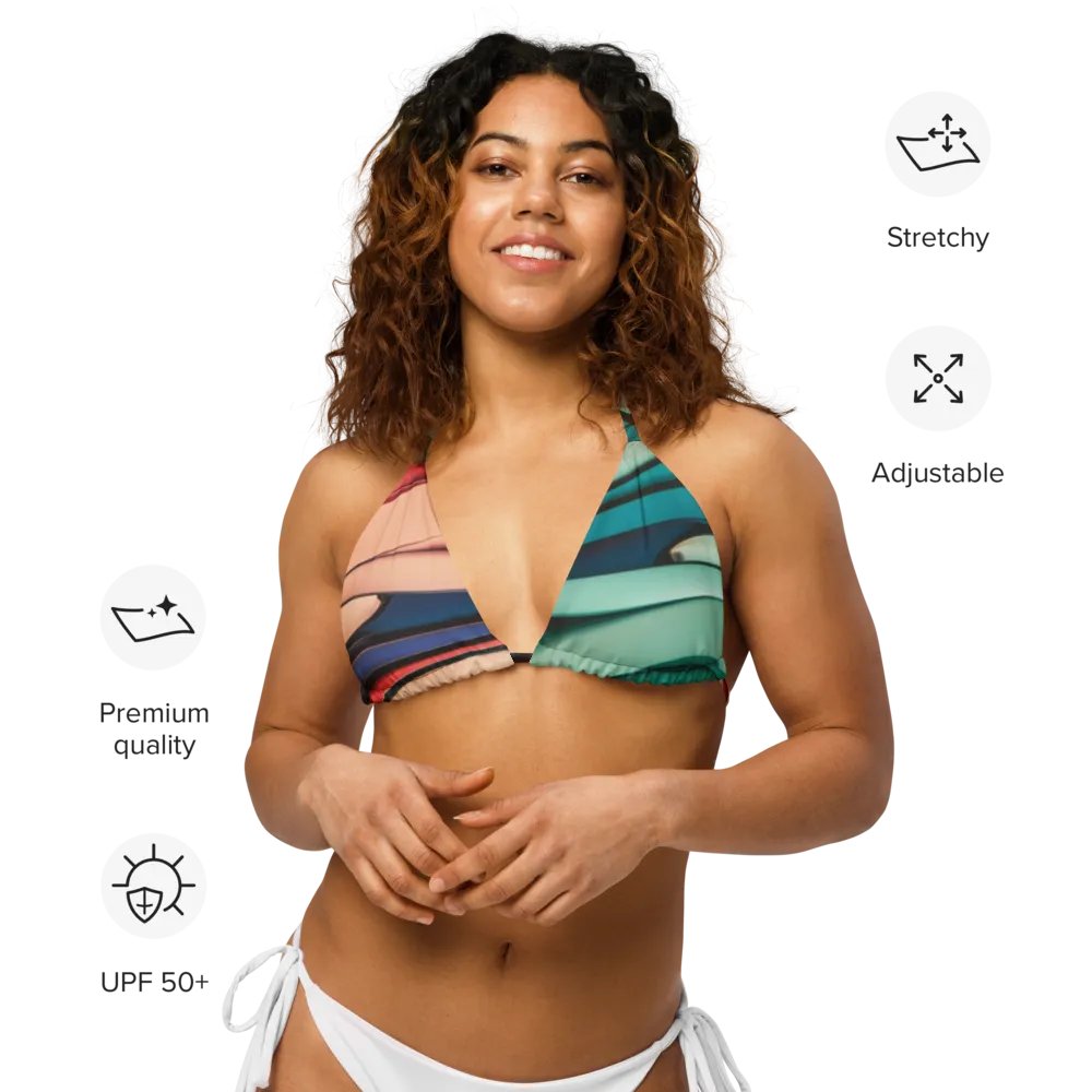 TDS Music Recycled Padded String Bikini Top in Abstract Colors (2XS-6XL) product image (12)