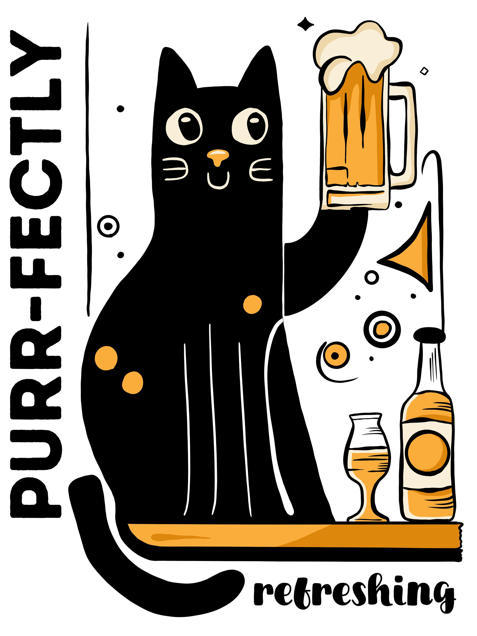 Purr-fectly Refreshing - Cat Holding a Beer, Hand-drawn Eco-Friendly Tote Bag product image (7)
