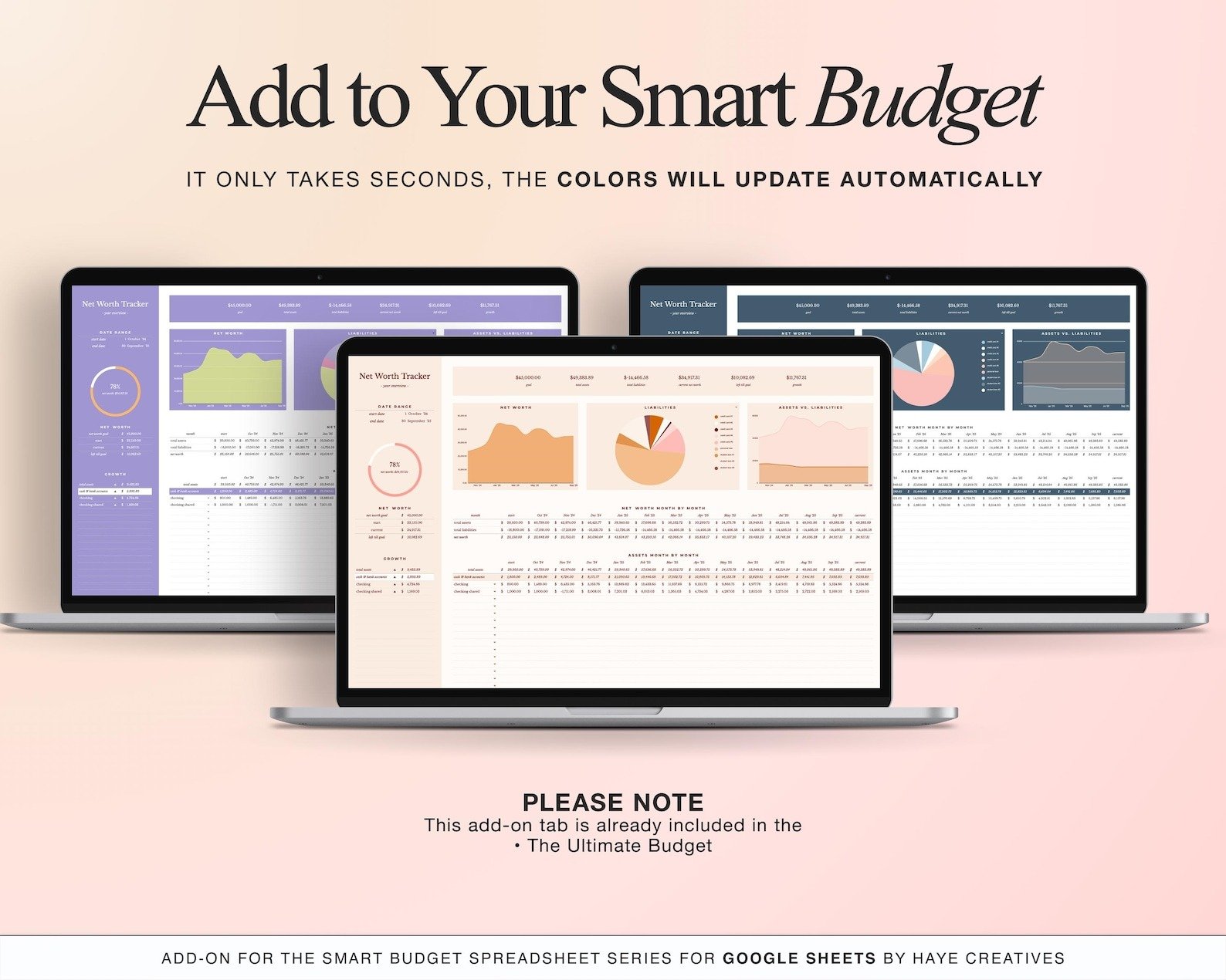 ADD-ON: Net Worth Tracker Add On for Our Smart Budget Spreadsheet product image (4)
