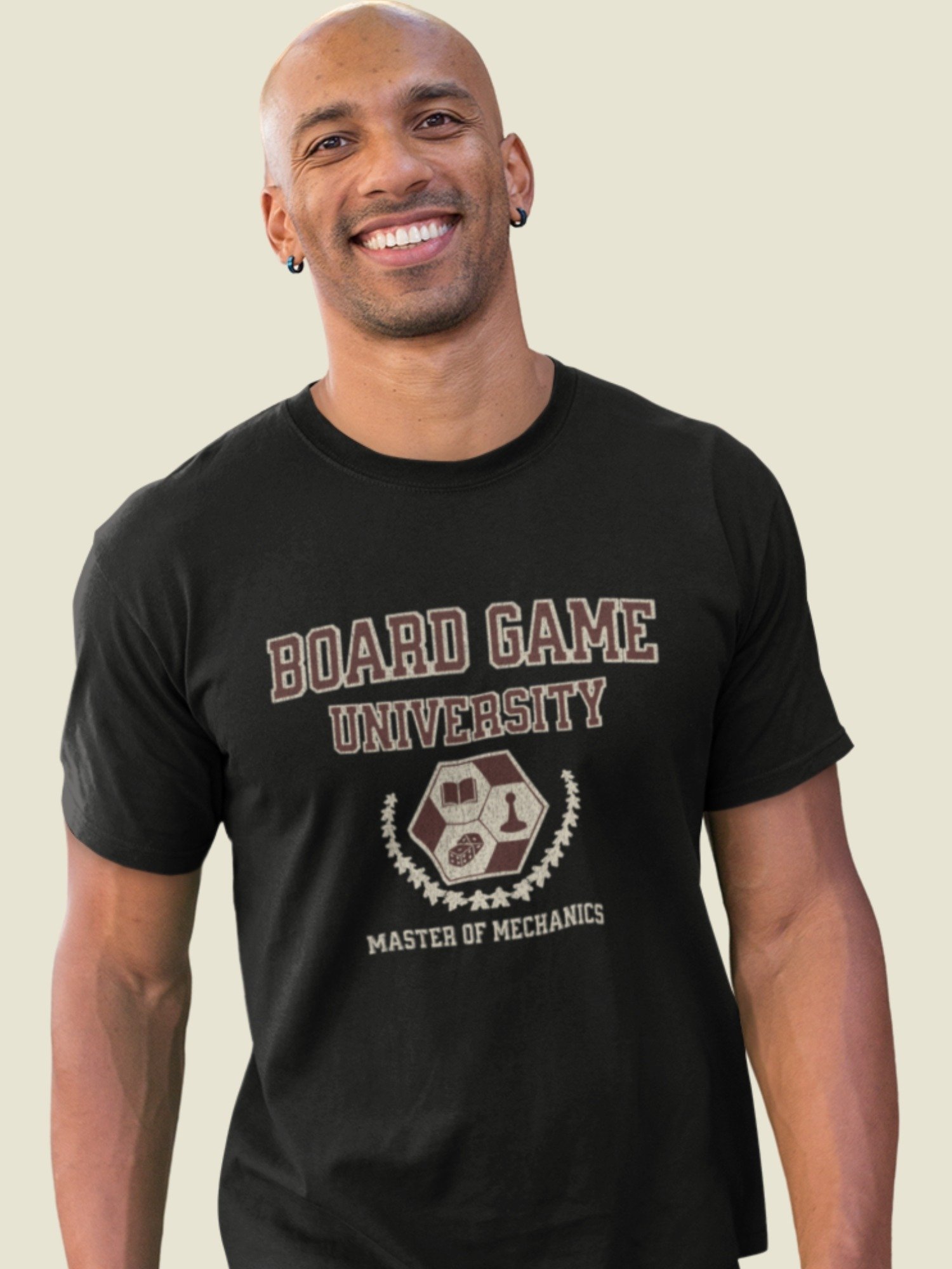 Board Game University Shirt, College T-shirt for Board Gamers, Master of Mechanics on Black product image (1)