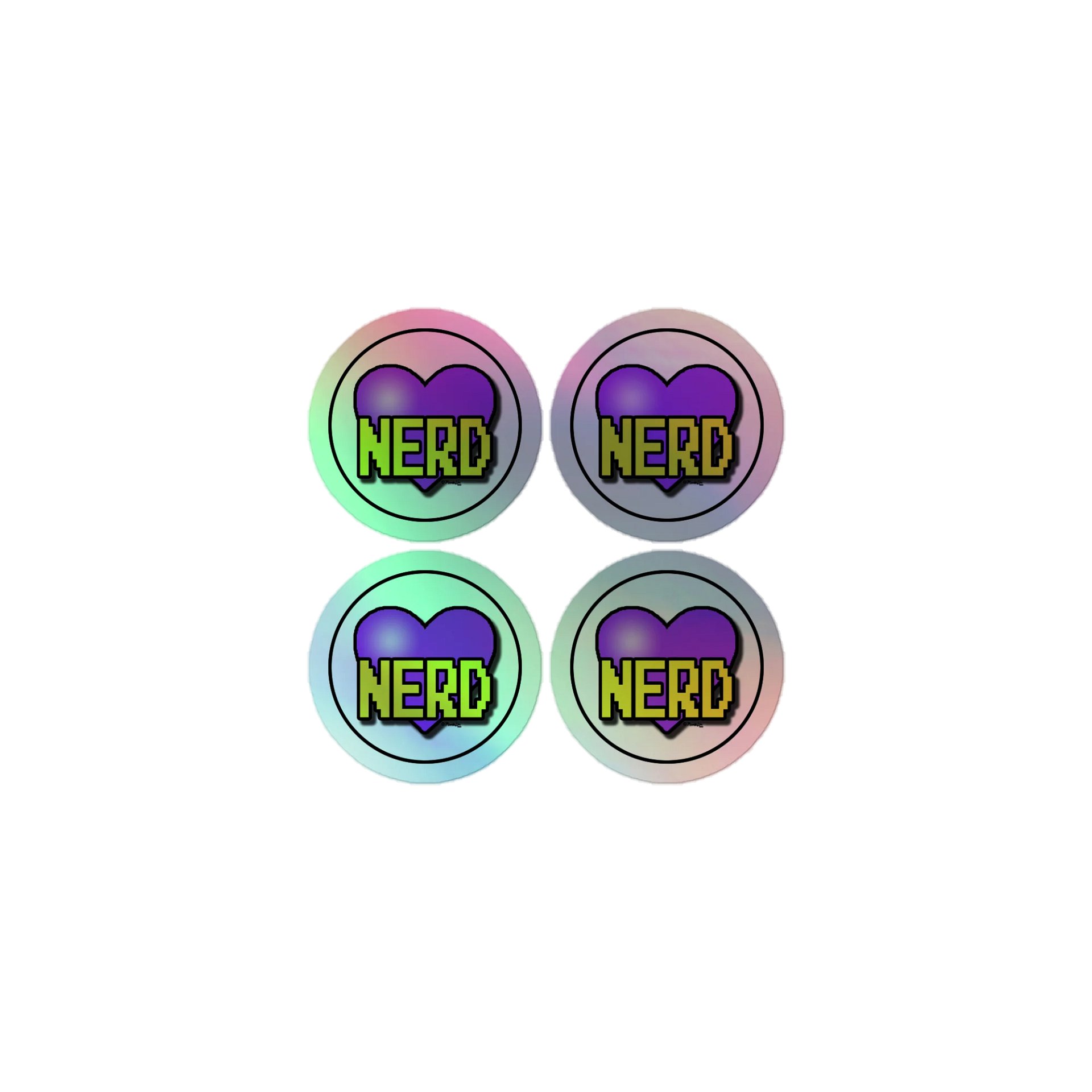Nerd Heart holographic stickers product image (1)