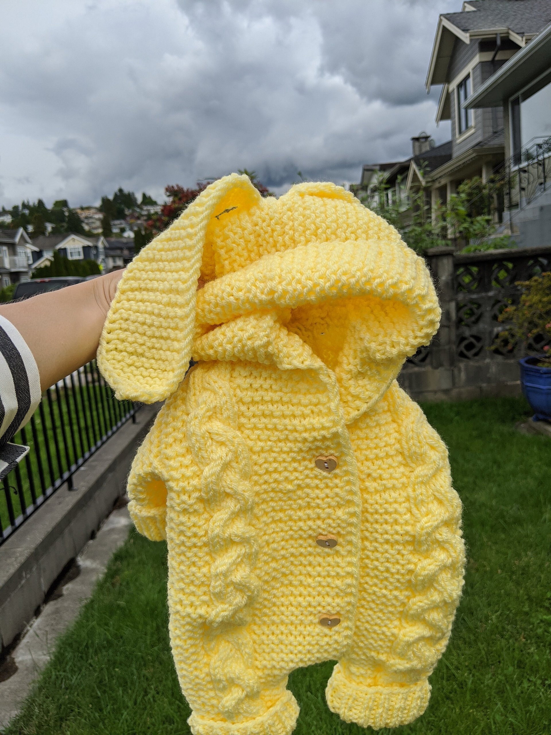 Doll Cable Knit Bunny Romper Knitting Pattern product image (2)