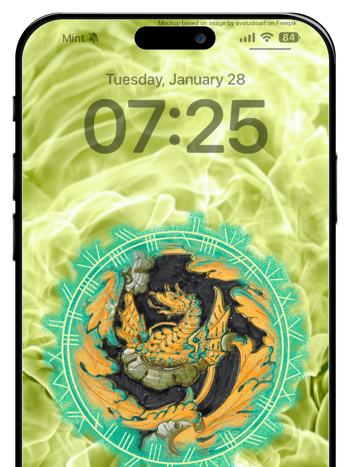 Brass Dragon Phone Wallpaper product image (1)
