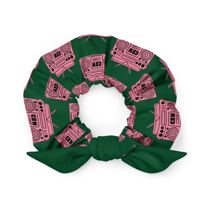 The "Studio-Ready" Logo Scrunchie - Emerald & Pink Boombox Edition product image (1)