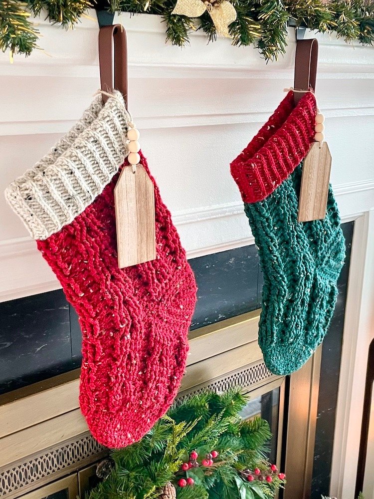 Cable Twist Crochet Christmas Stocking Pattern | Instant PDF download with Chart and Photo Tutorial product image (3)