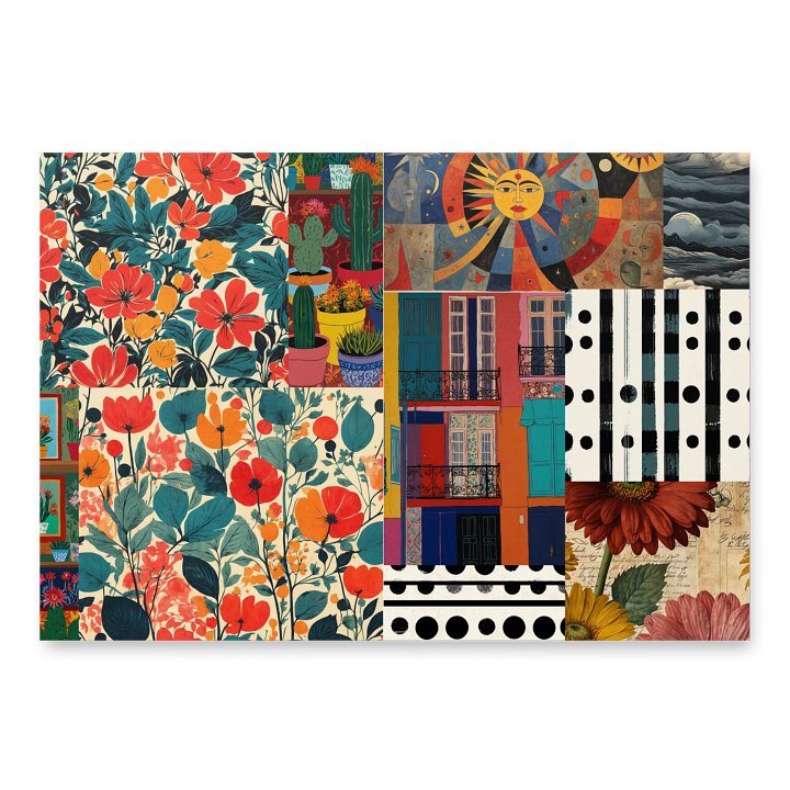 Edward Martin Mixed Media Collage Sheets No.768-Set of 3 Different Papers product image (2)