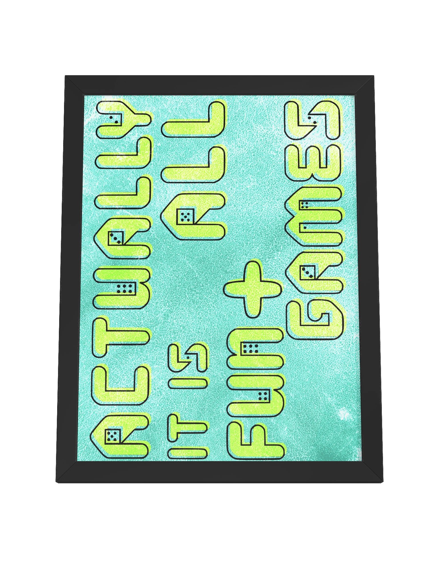Neon Glitch Risograph Board Game Room Poster - FRAMED product image (14)