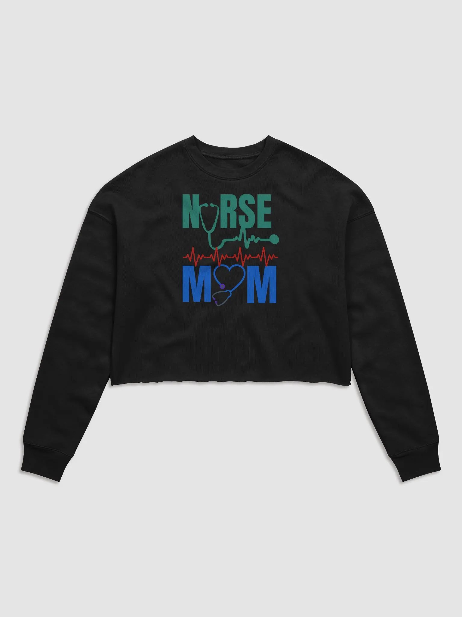 Nurse Mom Heartbeat Crop Sweatshirt product image (1)