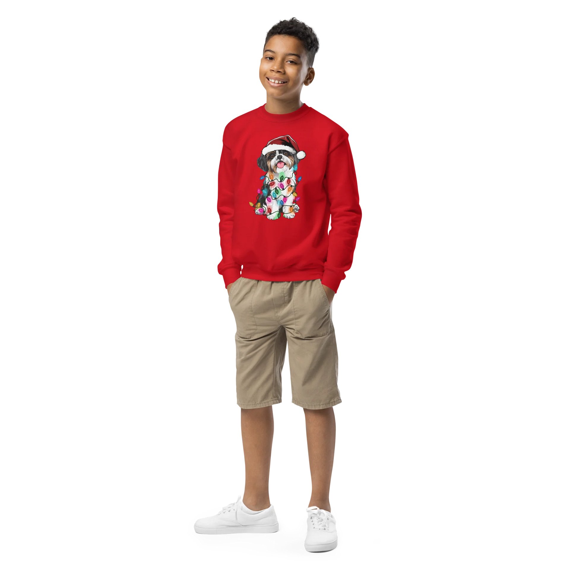 Funny Christmas Shih Tzu(Black & White) Youth Sweatshirt product image (1)