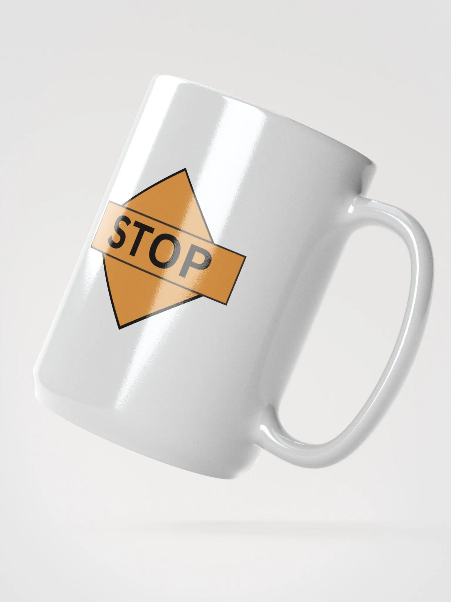 Bold Stop Sign White Glossy Mug product image (2)