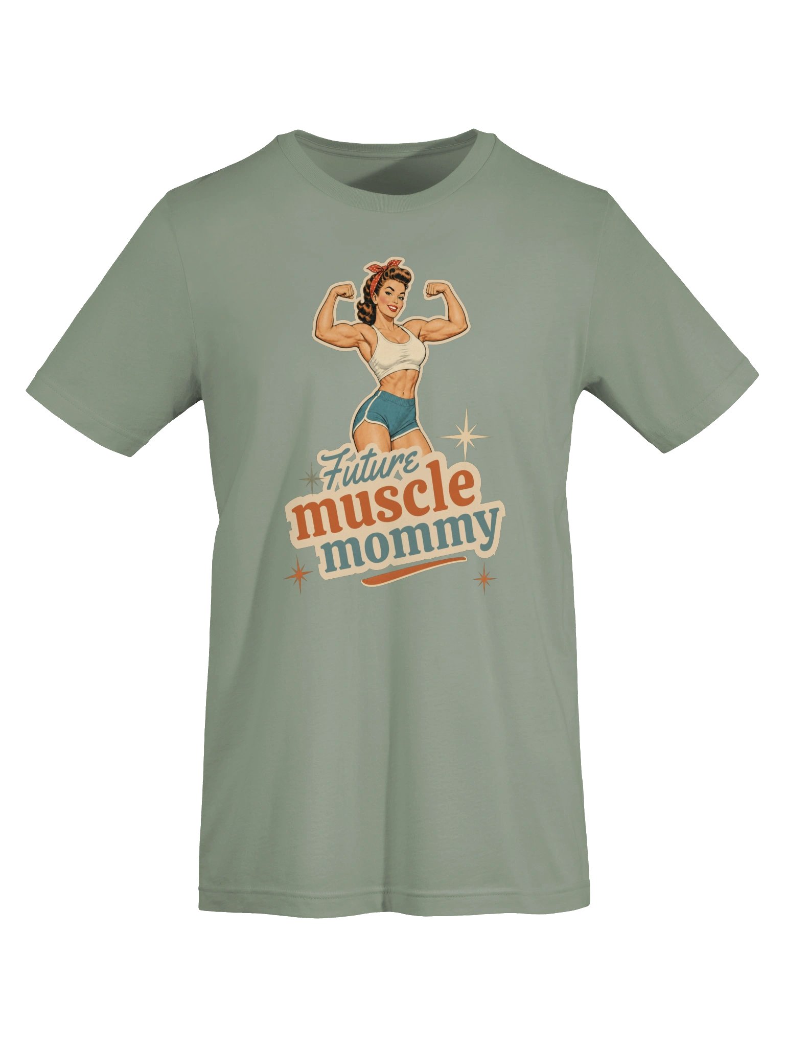 Future Muscle Mommy Shirt, Retro Pin-Up Pregnancy Announcement Tee for Moms Who Lift product image (96)
