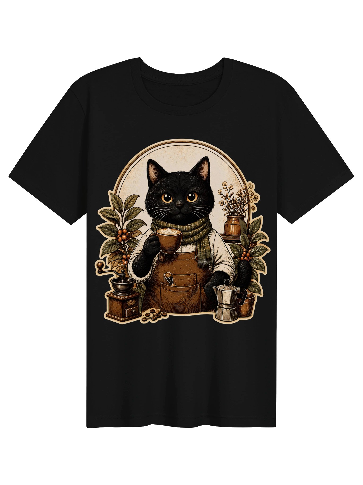 Vintage Black Cat Coffee Club Tee | Cozy Coffee Lover Shirt product image (1)