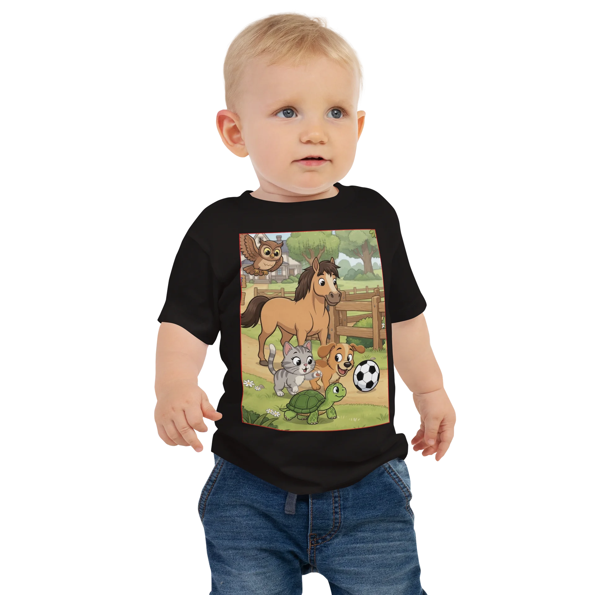 Cheerful Farm Animal Friends Baby Tee product image (1)