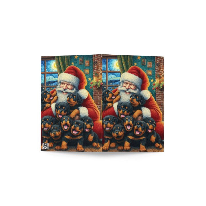 Rottweiler Santa's Puppy Party Greeting Card product image (4)