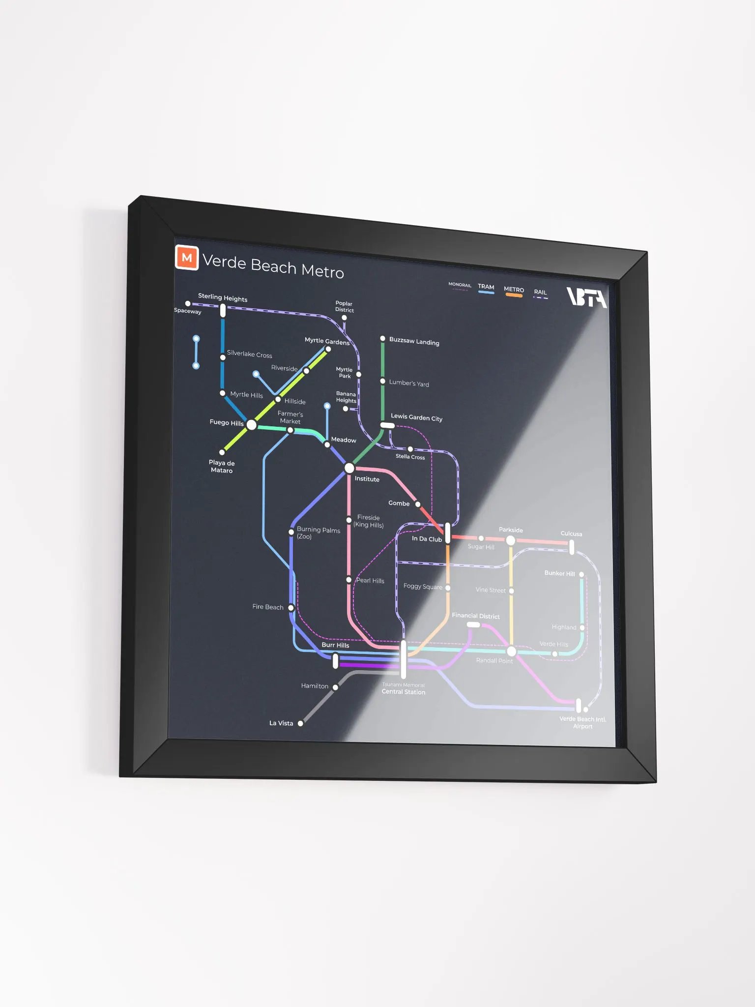 Verde Beach Metro Map (Dark) product image (3)
