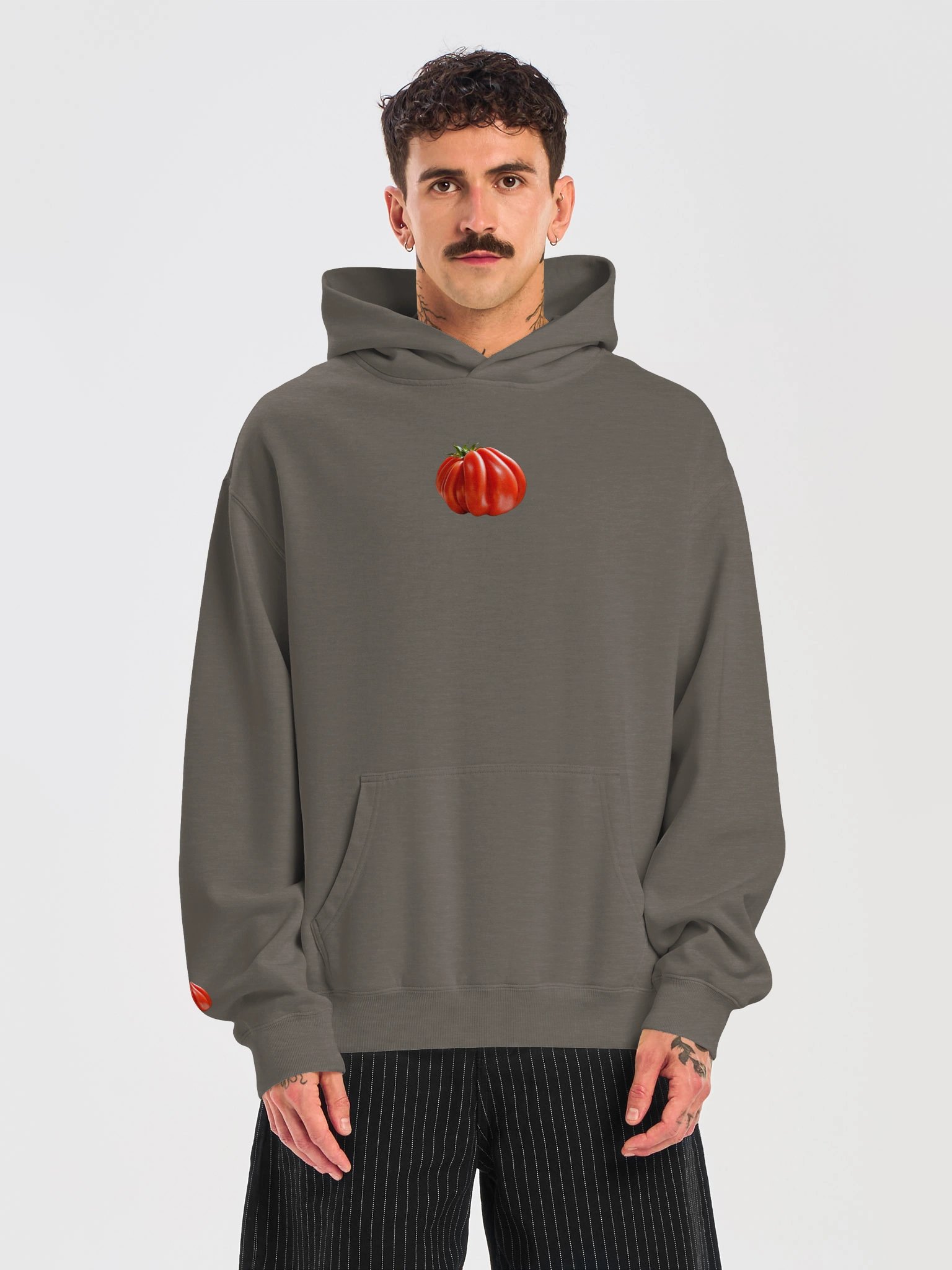Heirloom Tomato Faded Hoodie | Men's Black Vintage-Wash Hoodie from Original Photo product image (9)