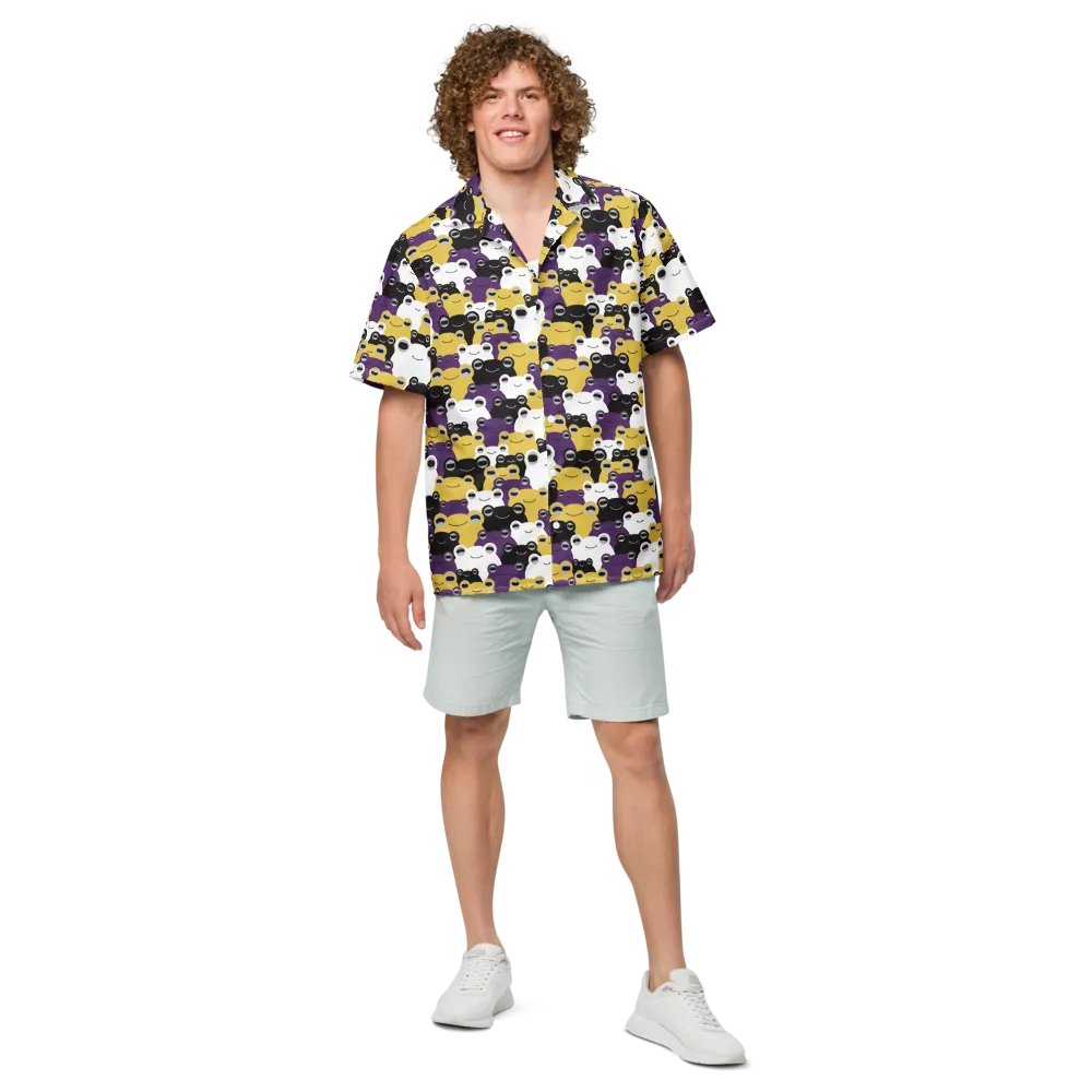 Frog-waiian Shirt Nonbinary Flag Colors product image (4)
