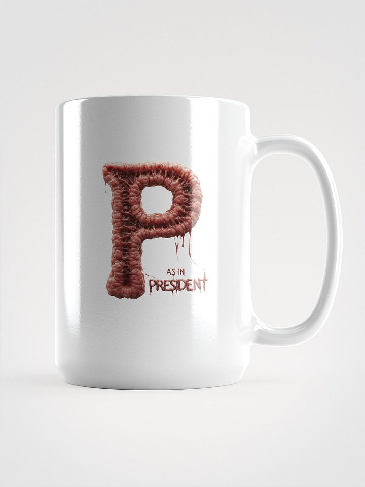 P as in president white glossy ceramic mug by dark alphabet product image (1)