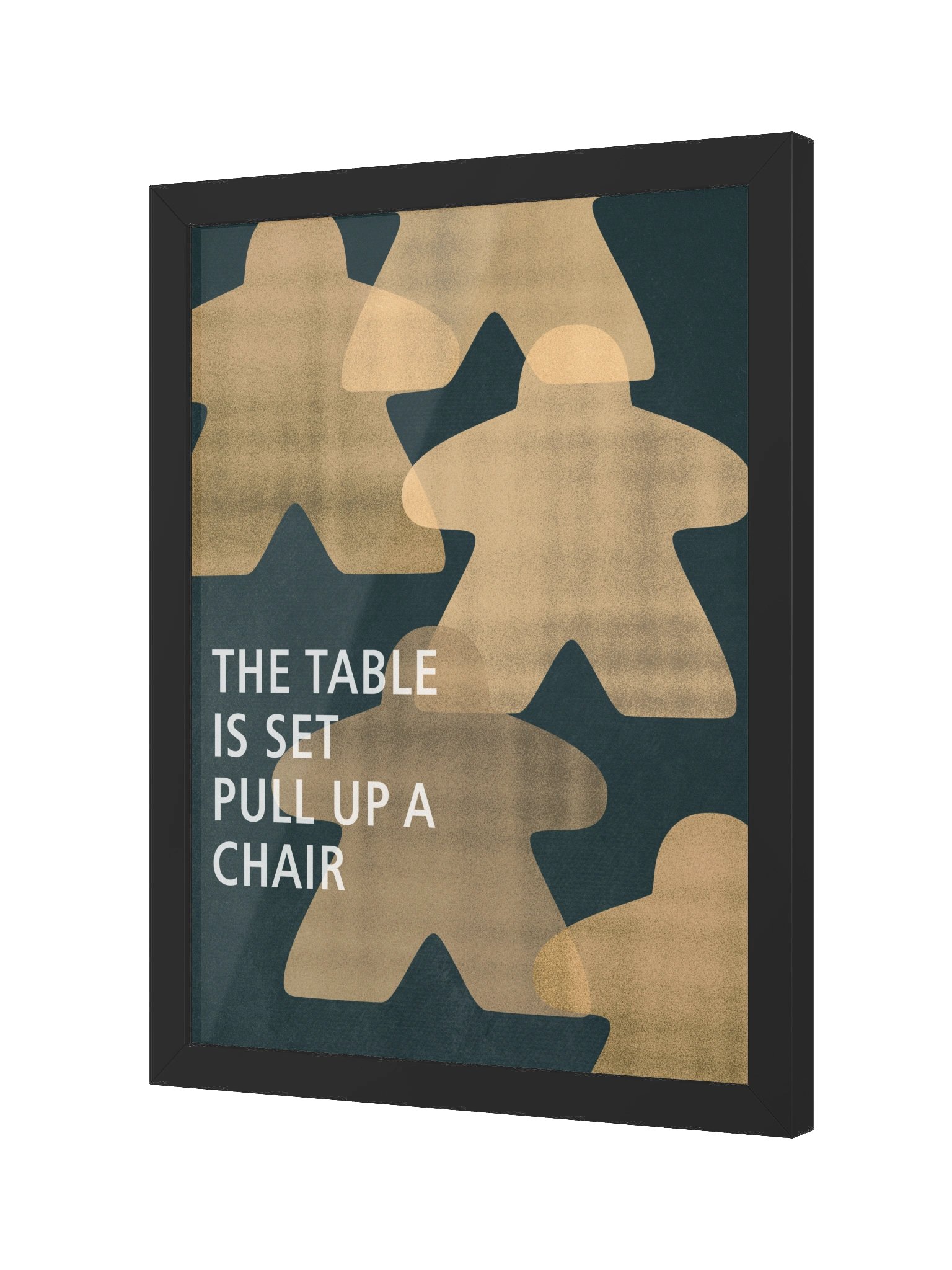 Risograph Meeples Board Game Room Poster - FRAMED product image (7)