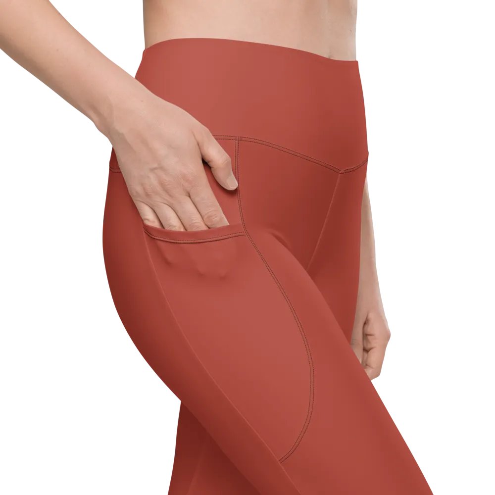 Intense Red Leggings with Pockets product image (2)