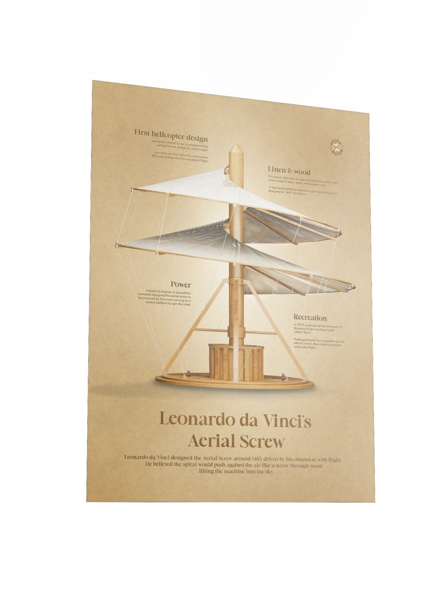 Leonardo da Vinci's Helicopter (Unframed poster) product image (5)