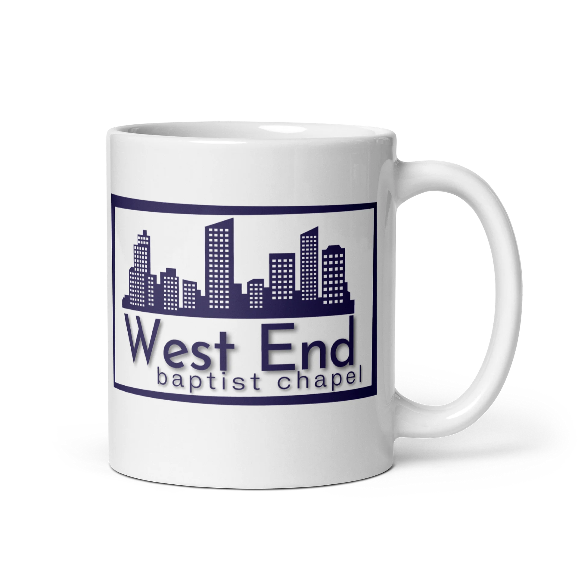 White Coffee Mug with Traditional Logo product image (1)