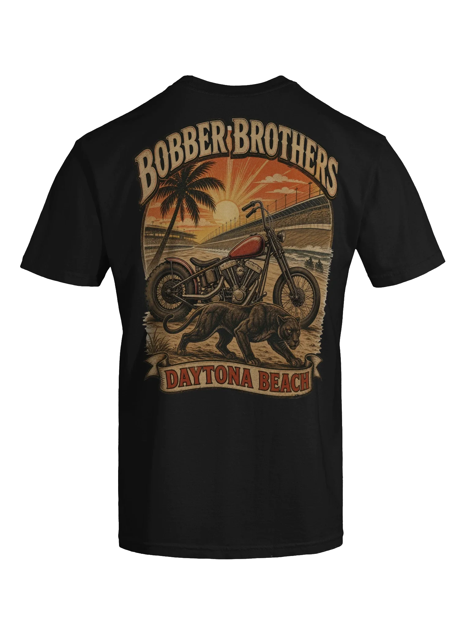 Daytona Beach motorcycle t-shirt design by Bobber Brothers
