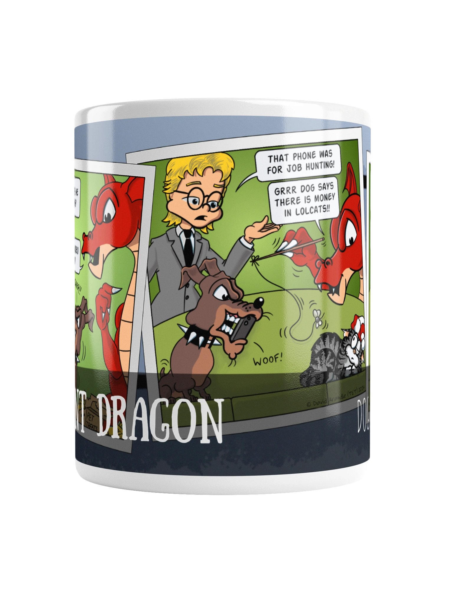 Resident Dragon Comic Dog Influencer Three-Panel Mug product image (2)