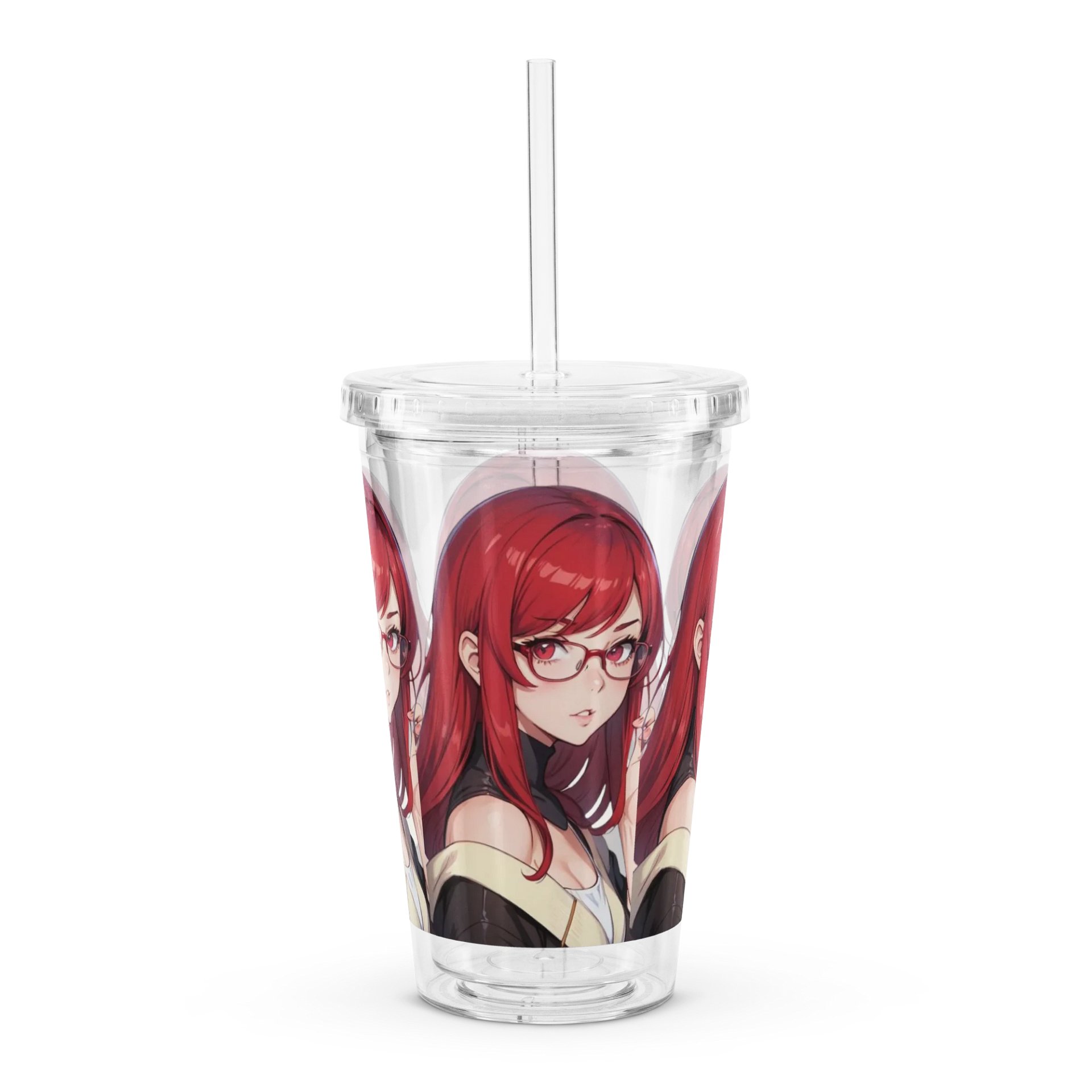 (Red WAIFU) K Clear Plastic Tumbler product image (3)