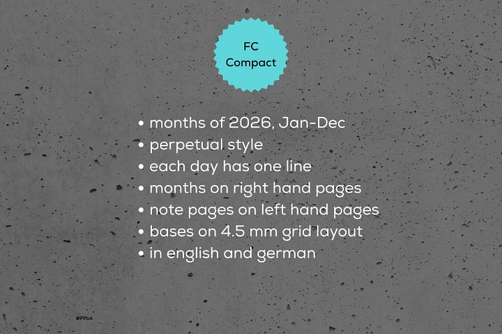 monthly pages - note pages - FC Compact - 2026 product image (2)