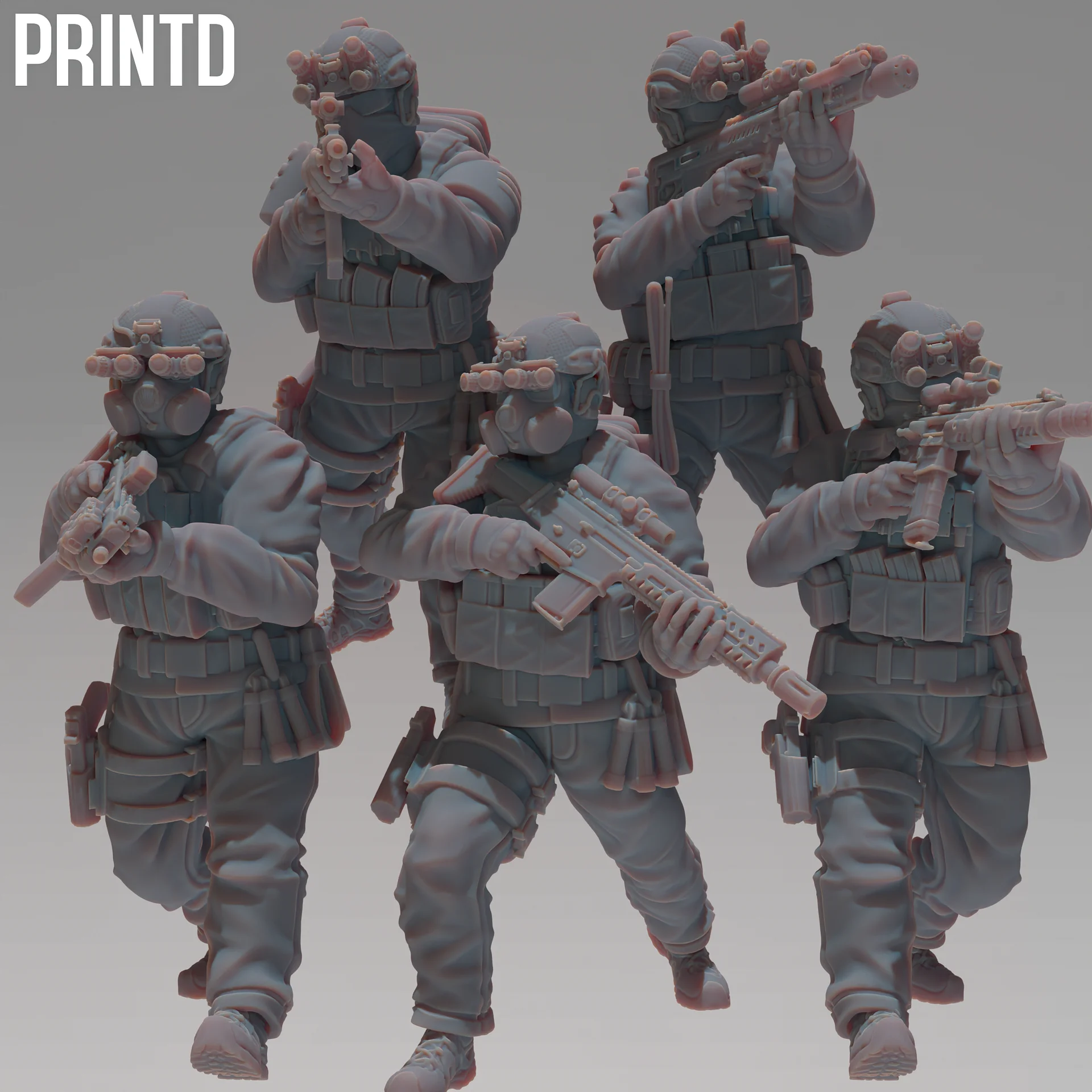 SCP MTF Squad - Post Apocalyptic Zona Alpha Wargame Hobby Resin Scale Models product image (1)
